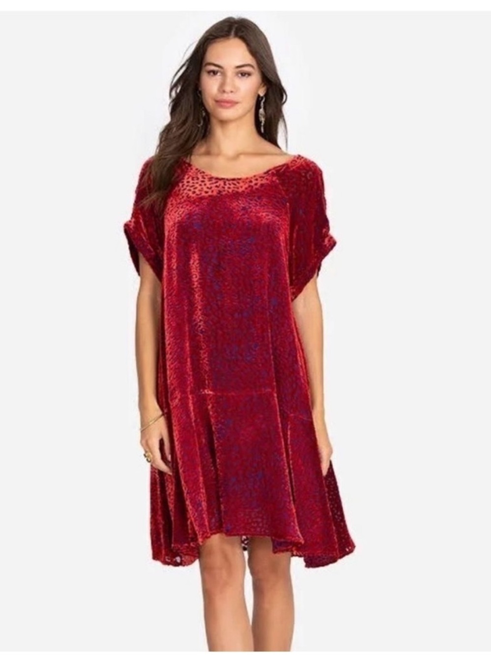 Johnny Was Jade Doris Silk Burnout Mini Dress